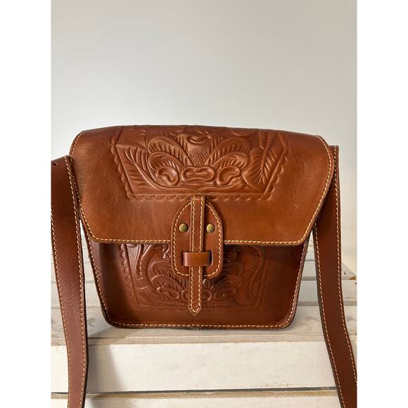 PATRICIA NASH SMALL EMBOSSED LEATHER CROSSBODY BAG - Picture 2 of 14